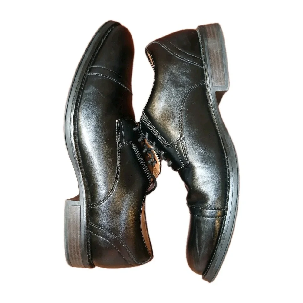 George Shoes Mens Size‎ 12 Oxford Lace-Up Design Black Dress Shoes Career #1169